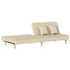 vidaXL Sofa Bed Cream Fabric (100% polyester), plywood Standard