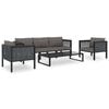 vidaXL Corner Sofa Anthracite Poly Rattan Standard Modular Corner Sofa
