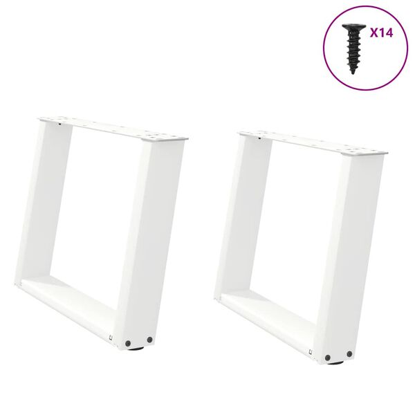 vidaXL Coffee Table Leg White Powder-coated steel Adjustable