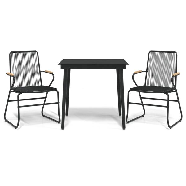 vidaXL Garden Dining Set Black