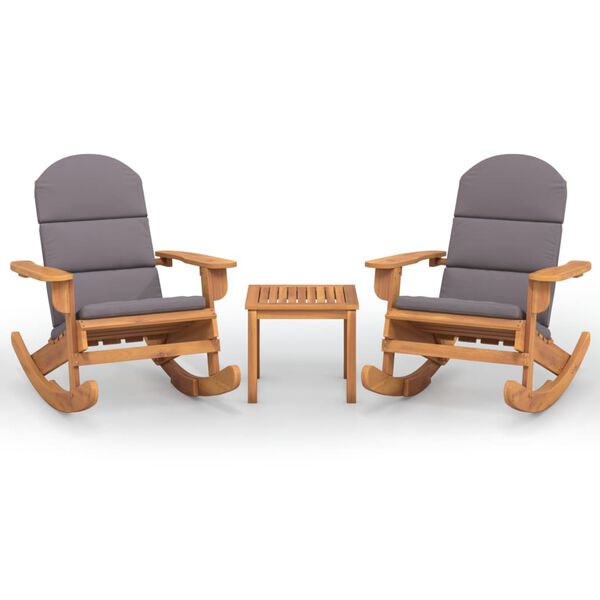 vidaXL 3 Piece Adirondack Patio Lounge Set Solid Wood Acacia
