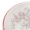 vidaXL Countertop Basin White and Red Round Φ16.1x5.5" Ceramic