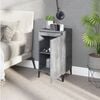 vidaXL Bedside Cabinet Concrete grey Engineered wood, metal