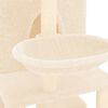vidaXL Cat Tree Cream Engineered wood, plush, sisal Extra Tall