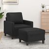 vidaXL Sofa Chair With Footstool Black