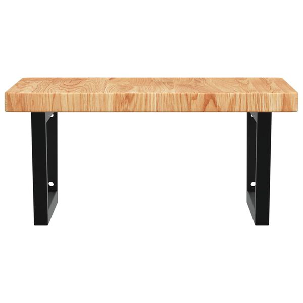 vidaXL Basin Shelf Wall Mounted Steel and Solid Wood Oak