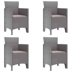 vidaXL Garden Chair 4 pcs Light Grey 20.87 x 19.29 x 33.46 in