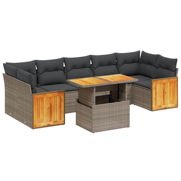 vidaXL Garden Sofa Set Grey