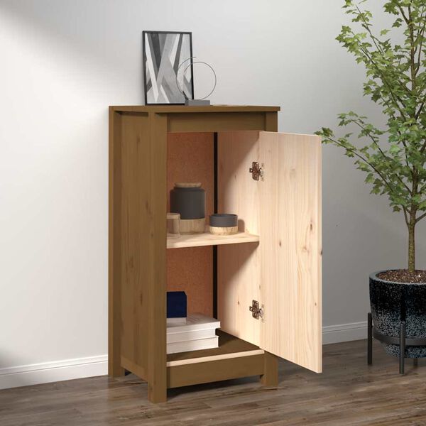 vidaXL Sideboard Honey brown Solid pine wood Compact Adjustable Armrests