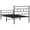 vidaXL Metal Bed Frame Black Powder-Coated Steel Single Metal Bed Frame