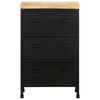 vidaXL Sideboard Black Rough mango wood Medium Industrial Sideboard