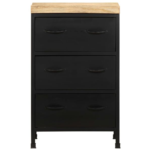 vidaXL Sideboard Black Rough mango wood Medium Industrial Sideboard
