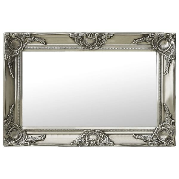 vidaXL Wall Mirror Silver Wood, glass, engineered wood Small-Medium