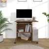 vidaXL Computer Desk Smoked Oak Engineered Wood Compact Computer Desk