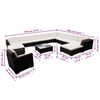 vidaXL Garden Lounge Set Black, Cream White