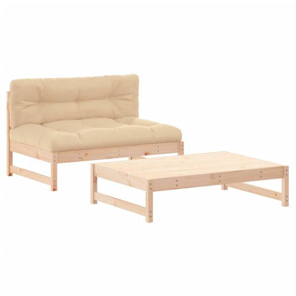 vidaXL Garden Lounge Set Beige Solid pine wood Medium Modular
