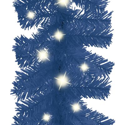 vidaXL Christmas Garland with LED Lights 787.4" Blue