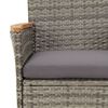 vidaXL Garden Bistro Set Grey Poly rattan Medium Durable