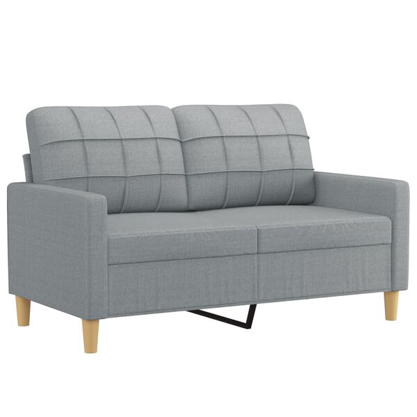 vidaXL Sofa Set Light grey Fabric (100% polyester), metal, plywood Large