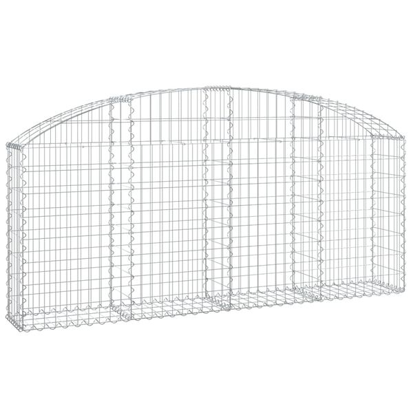 vidaXL Gabion Basket Silver Galvanized iron 78.7x11.8x31.5/39.4 in