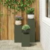 vidaXL Plant Stand 3 pcs Olive green Steel