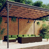 vidaXL Garden Lounge Set Brown PE rattan, powder-coated steel, fabric