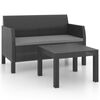 vidaXL Outdoor Lounge Set Anthracite Polypropylene with rattan look