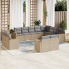 vidaXL Garden Sofa Set Mix Beige PE rattan 12 Piece Set Modular