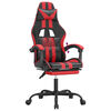 vidaXL Gaming Chair with Footrest Black and Red Faux Leather