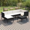vidaXL Garden Lounge Set Black PE Rattan Medium Large Modular