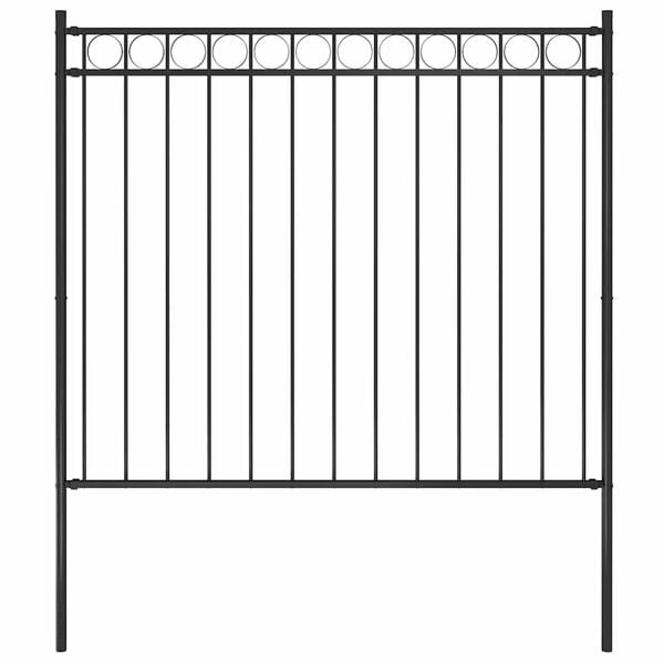 vidaXL Garden Fence Steel 5.9 ft x 4.9 ft Black