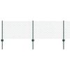 vidaXL Fence with Post Green 1.97 x 82.02 ft Steel and PVC