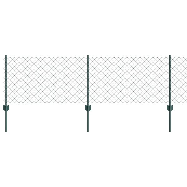 vidaXL Fence with Post Green 1.97 x 82.02 ft Steel and PVC