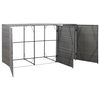 vidaXL Triple Wheelie Bin Shed Anthracite 90.2"x30.7"x47.2" Poly Rattan