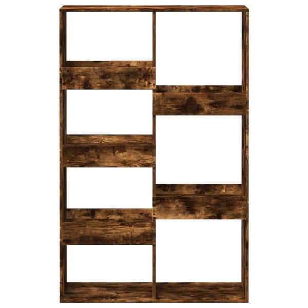 vidaXL Bookcase Smoked oak Engineered Wood 39.4x13.0x61.2 in Bookcase