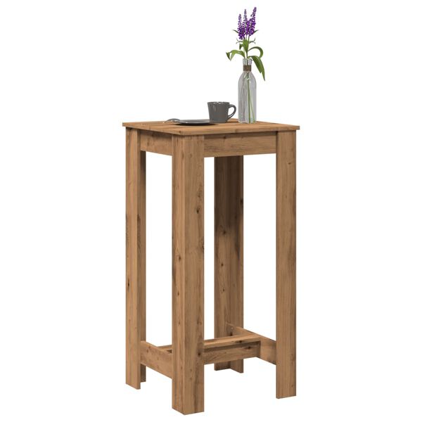 vidaXL Bar Table Artisan Oak 20.1x19.7x40.7" Engineered Wood