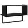 vidaXL Wall Shelf Black Engineered wood, metal Small Wall Shelf