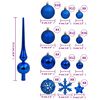 vidaXL 111 Piece Christmas Bauble Set Blue Polystyrene