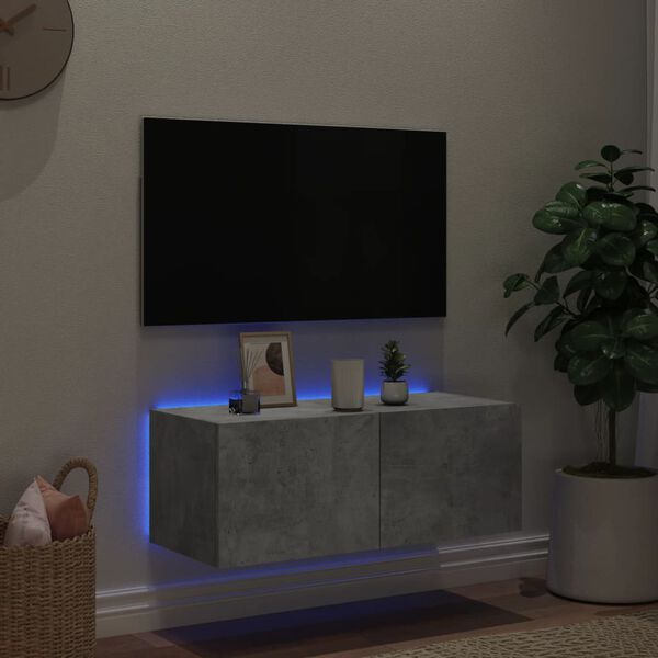vidaXL TV Wall Cabinet Concrete Grey Engineered wood Medium