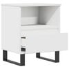 vidaXL Bedside Cabinet White Engineered wood, Metal 16.5x13.8x19.7 in