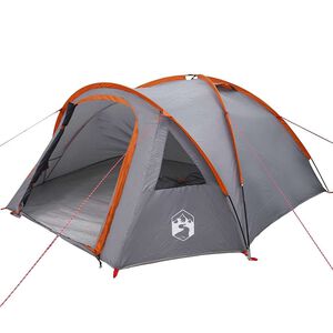 vidaXL Camping Tent Gray and orange 308 x 268 x 130 cm Polyester