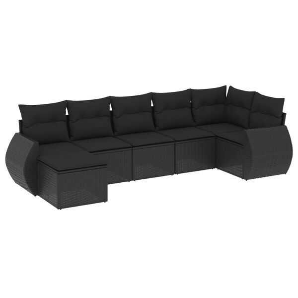 vidaXL Garden Sofa Set Black PE rattan Large Modular Garden Sofa Set