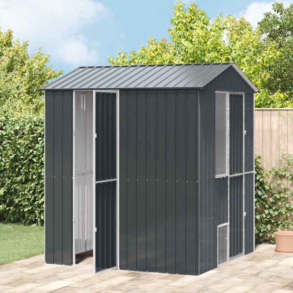 vidaXL Bird Cage Anthracite 84.65 x 82.68 x 97.24 in Galvanised Steel