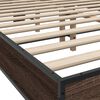 vidaXL Bed Frame without Mattress Brown Oak 135 x 74.8 "
