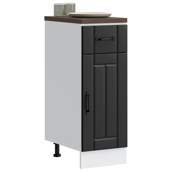 vidaXL Kitchen Base Cabinet Black Engineered wood Adjustable Feet