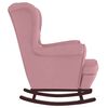 vidaXL Rocking Chair Pink Velvet (100% polyester) Standard Rocking Chair