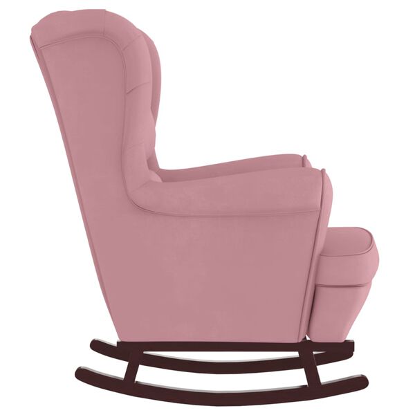vidaXL Rocking Chair Pink Velvet (100% polyester) Standard Rocking Chair