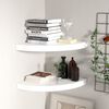 vidaXL Corner Shelf Set of 2 High gloss white Honeycomb MDF, metal