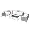 vidaXL Garden Lounge Set Dark Grey Rattan, Black Cushions