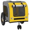 vidaXL Pet Bike Trailer Yellow and Grey 49.21 x 20.87 x 21.26 in